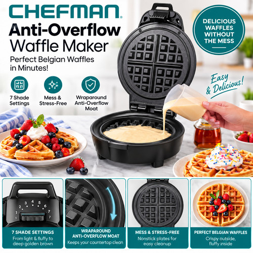Chefman anti overflow - anti-overflow, waffle