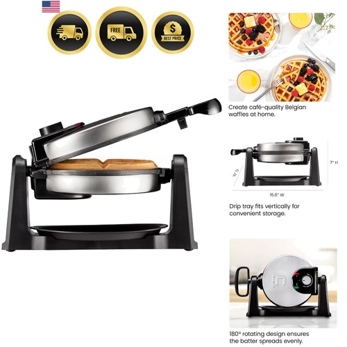 Rotating belgian waffle maker - rotating,