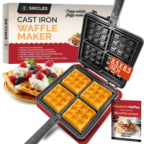 Cast iron waffle - iron, makes